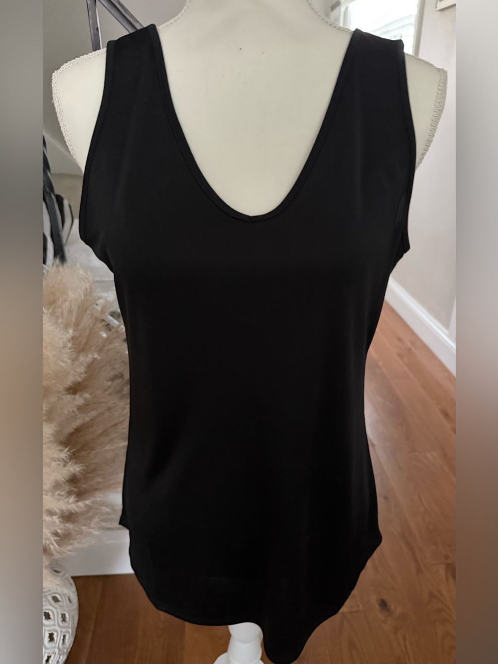 White House Black Market Black V-Neck Tank Top